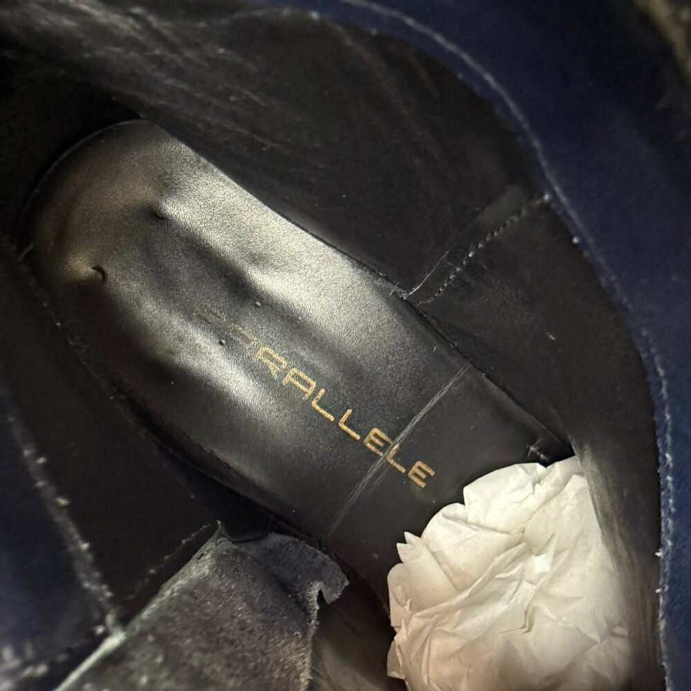 EUC Parallele Paris Navy Blue Leather Ankle Boots - Picture 9 of 12